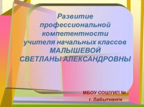 Развитие профессиональной компетентности. презентация к уроку по теме