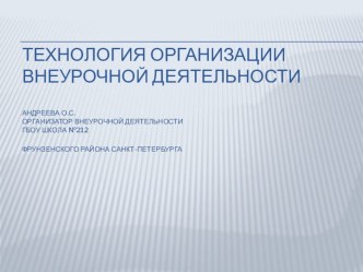 Организация внеурочной деятельности в школе методическая разработка