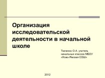 Организация исследовательской деятельности младших школьников презентация к уроку по теме