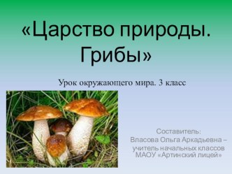 Сценарий урока Царство природы. Грибы методическая разработка по окружающему миру (3 класс)