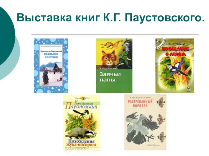 Выставка книг К.Г. Паустовского.