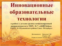 Инновационные образовательные технологии в работе с детьми с ОВЗ (ТНР) презентация к уроку по логопедии (подготовительная группа)