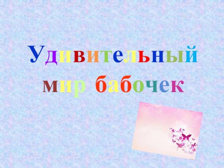 Удивительный мир бабочек