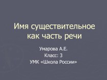 Презентация Имя существительное как часть речи Канакина презентация к уроку по русскому языку (3 класс)