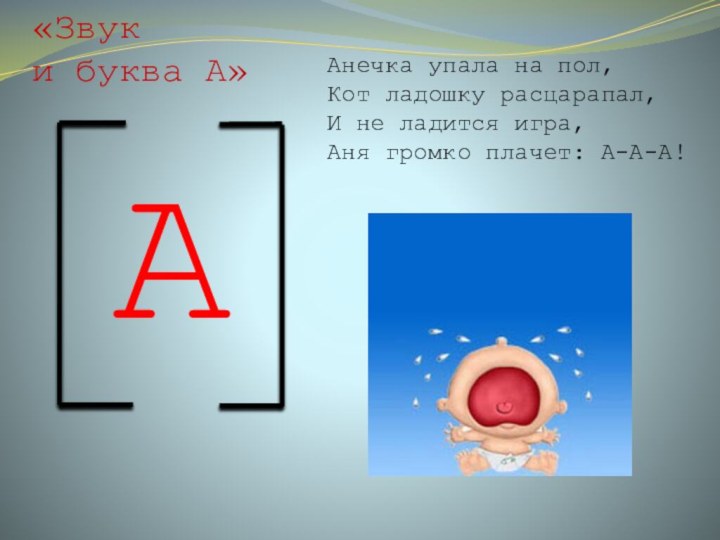 ААнечка упала на пол, Кот ладошку расцарапал, И не ладится игра, Аня