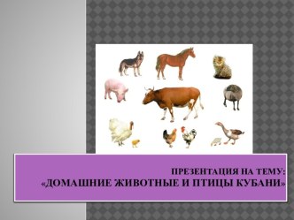 КОНСПЕКТ ОБРАЗОВАТЕЛЬНОЙ ДЕЯТЕЛЬНОСТИ ПО КРАЕВЕДЕНИЮ НА ТЕМУ: ДОМАШНИЕ ЖИВОТНЫЕ И ПТИЦЫ КУБАНИ для детей средней группы. план-конспект занятия (средняя группа)