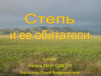 Презентация к уроку окружающего мира по теме : Степь. презентация к уроку по окружающему миру (3 класс) по теме