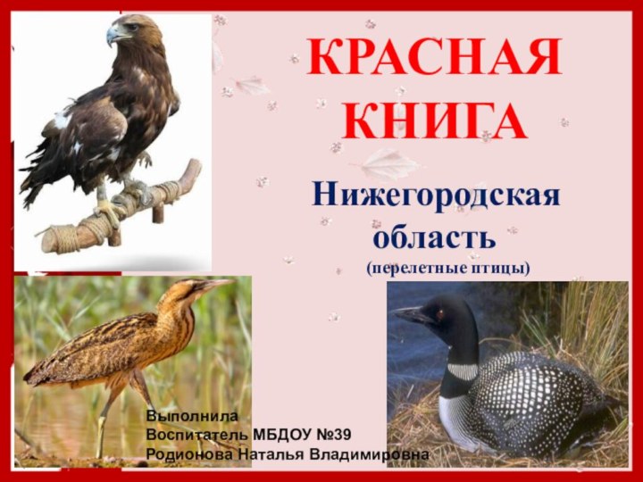 КРАСНАЯ     КНИГА Нижегородская область