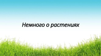 Презентация Немного о растениях презентация к уроку по окружающему миру (младшая, средняя, старшая группа)