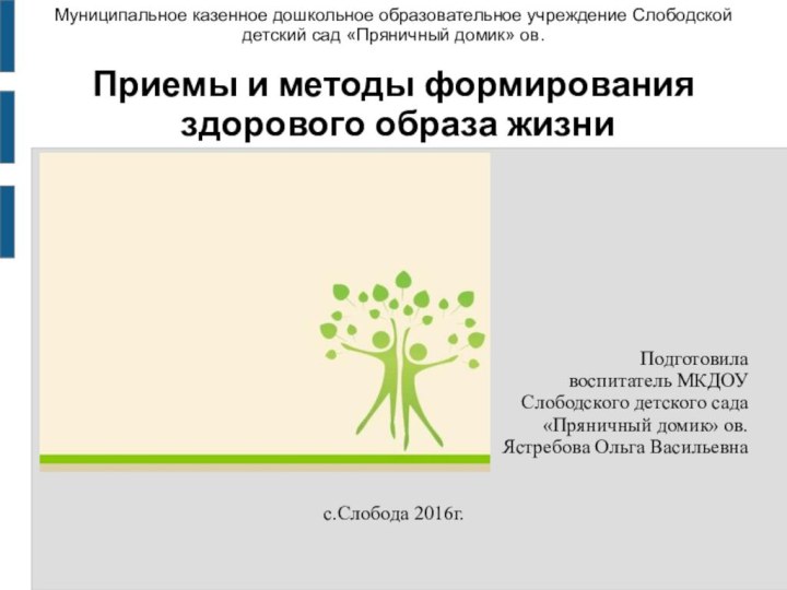 Муниципальное казенное дошкольное образовательное учреждение Слободской детский сад «Пряничный домик» ов.