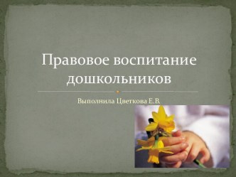 Презентация Правовое воспитание дошкольников презентация