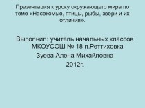 Урок окружающего мира с ИКТ 1 класс по теме Животные:насекомые,птицы,рыбы,звери методическая разработка по окружающему миру (1 класс)