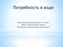 Зачем человеку вода? Презентация по экономике. творческая работа учащихся (4 класс)