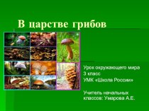 Презентация В царстве грибов 3 класс УМК Школа России презентация к уроку по окружающему миру (3 класс) по теме