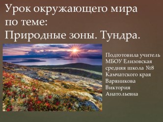 Урок окружающего мира по теме Природные зоны Тундра презентация к уроку по окружающему миру (4 класс)