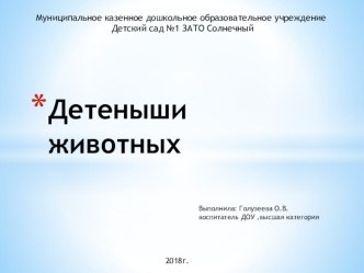 Презентация Детеныши животных презентация к уроку по развитию речи (старшая группа)