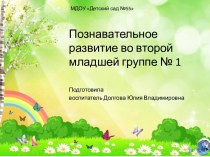 Познавательное развитие во второй младшей группе №1 презентация к уроку (младшая группа) по теме