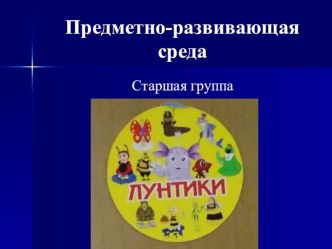 Развивающая среда старшей группы материал по теме