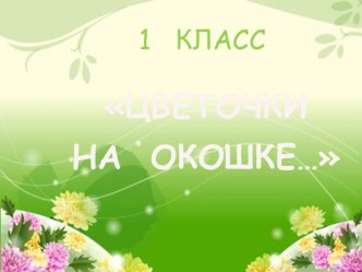 Цветочки на окошке к уроку окружающего мира в 1 классе презентация к уроку по окружающему миру (1 класс) по теме