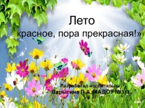 Родительское собрание Лето красное, пора прекрасная презентация к уроку (подготовительная группа) по теме