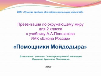 Презентация по окружающему миру Помощники Мойдодыра. презентация к уроку по окружающему миру (2 класс) по теме