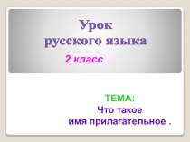 Презентация к плану-конспекту урока русского языка по теме Что такое имя прилагательное? презентация к уроку по русскому языку (2 класс)