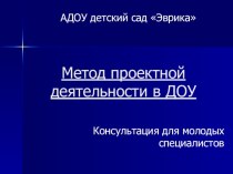 Организация и проведение проектной деятельности в ДОУ консультация