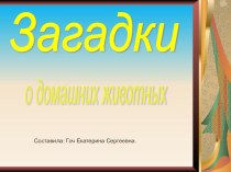 Разработанные самостоятельно ЭОР Загадки о домашних животных учебно-методическое пособие (младшая группа)