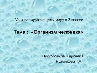 Урок по окружающему миру Организм человека презентация к уроку по окружающему миру (3 класс)