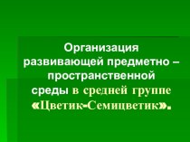 Предметно- развивающая среда в группе Цветик- Семицветик презентация к уроку (старшая группа)