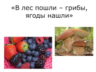 презентация В лес пошли, грибы-ягоды нашли презентация к уроку по логопедии (подготовительная группа)