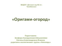 Дневник наблюдений за ростом растений на Оригами-огороде презентация к уроку (старшая группа)