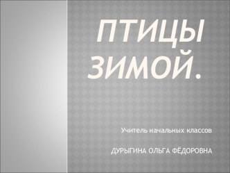 Презентация Зимующие птицы презентация к уроку по окружающему миру (2 класс)