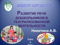 Развитие речи дошкольников в театрализованной деятельности консультация по логопедии (подготовительная группа)