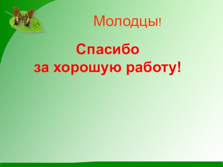 Молодцы!Спасибо за хорошую работу!