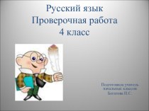 Русский язык Проверочная работа 4 класс презентация к уроку по русскому языку (4 класс)