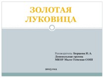 Золотая луковица проект по окружающему миру (старшая, подготовительная группа)