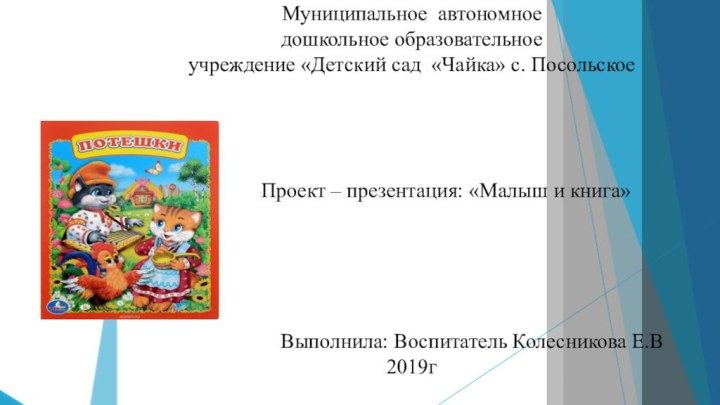 Муниципальное автономное дошкольное образовательное  учреждение «Детский сад «Чайка» с. Посольское