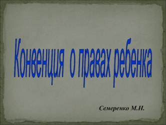 Конвенция презентация