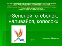 Презентация к внеклассному занятию Зеленей, стебелек, наливайся, колосок презентация к уроку (3 класс) по теме