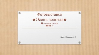 Фотовыставка  Осень золотая творческая работа учащихся (младшая группа)