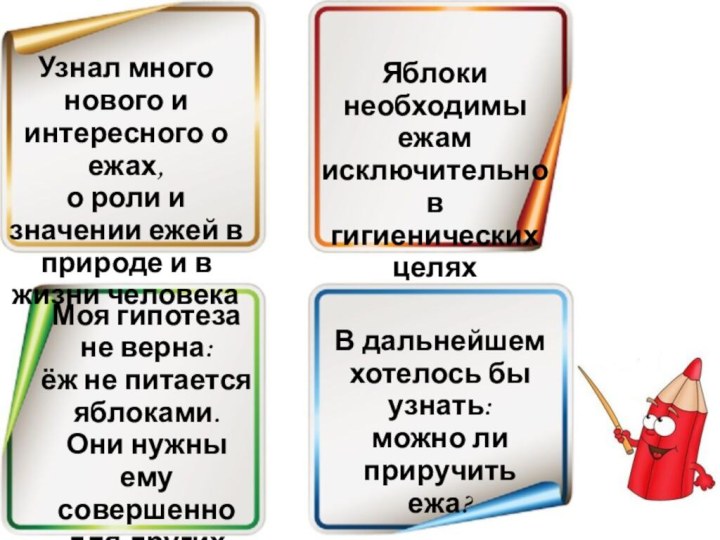 Узнал много нового и интересного о ежах, о роли и значении ежей