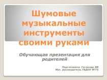 Презентация Шумовые музыкальные инструменты своими руками презентация