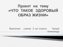 Презентация  Что такое здоровый образ жизни проект по зож (3 класс)