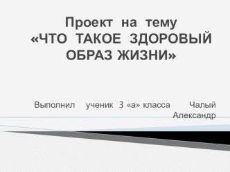 Презентация  Что такое здоровый образ жизни проект по зож (3 класс)