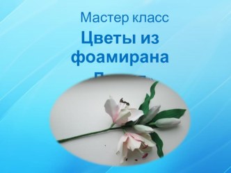 Цветы из фоамирана презентация к уроку (подготовительная группа)