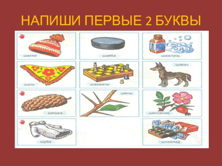 НАПИШИ ПЕРВЫЕ 2 БУКВЫ