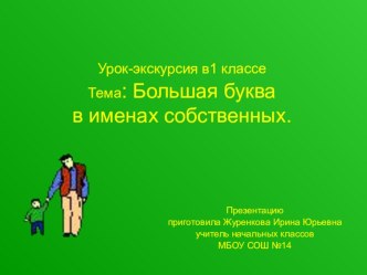 Большая буква в написании слов. презентация к уроку по русскому языку (1 класс)