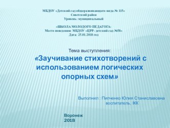 Заучивание стихотворений с использованием логических опорных схем презентация к уроку по развитию речи (подготовительная группа)