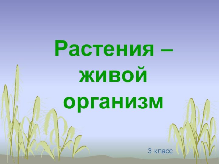 Растения – живой организм3 класс